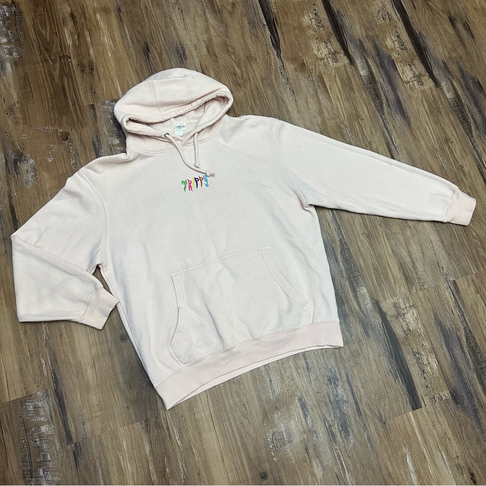 Light Pink “Trippy” Embroidered Hooded Sweatshirt Hoodie